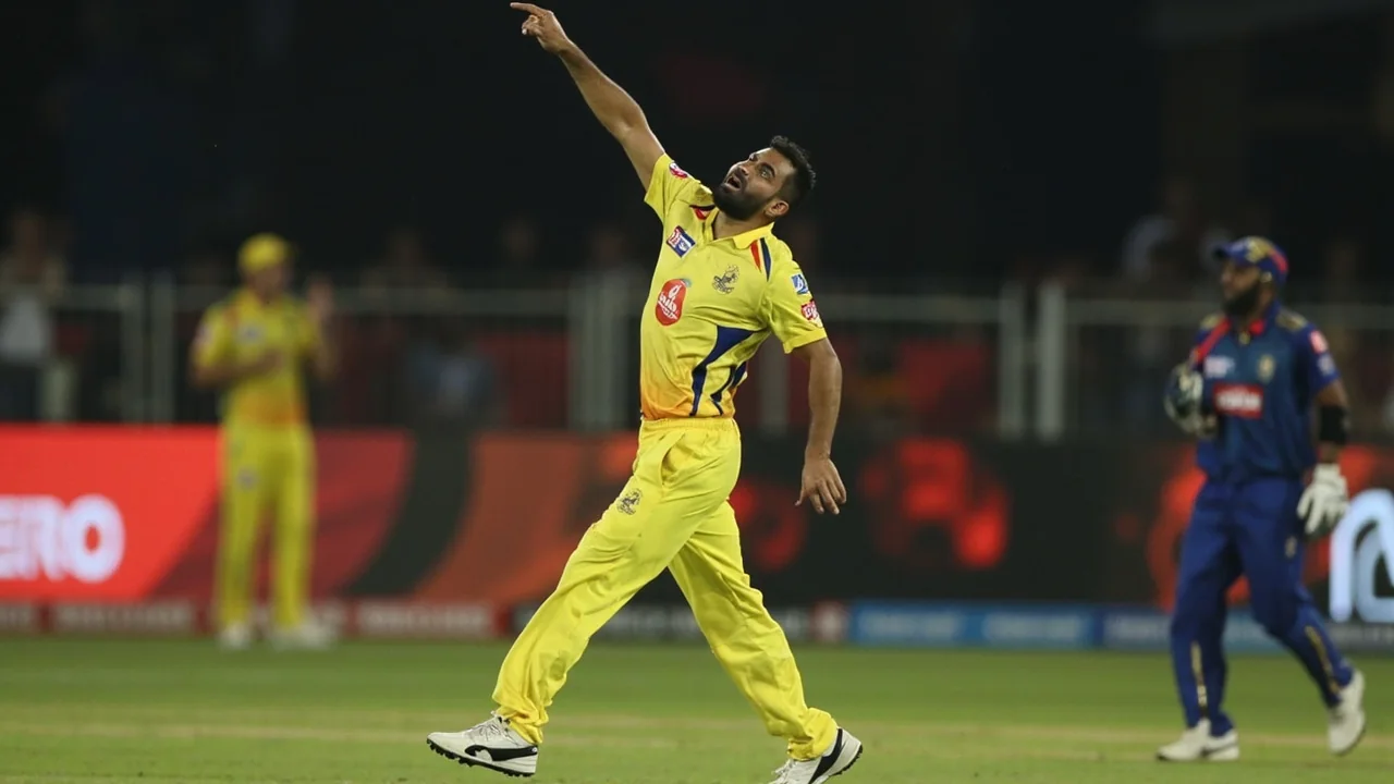 Editorial action frame of a Mumbai Indians batter playing a pull shot under floodlights, used here to visualise the Hardik Pandya role in question