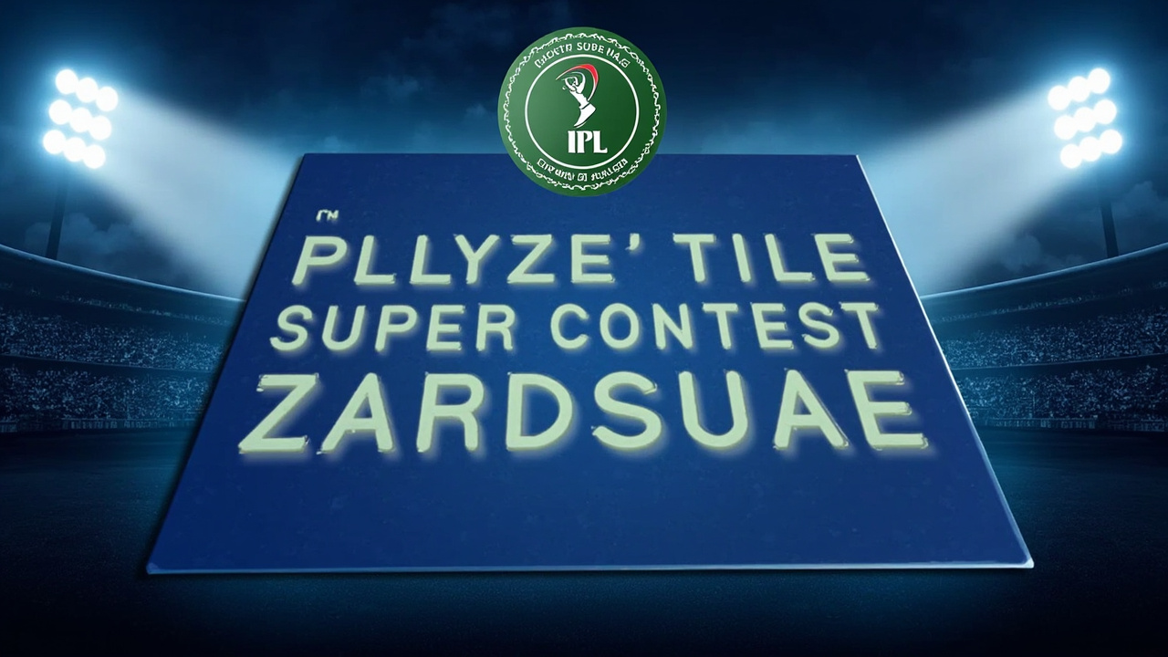 IPL Super Contest editorial authority indicator tile with stadium floodlights