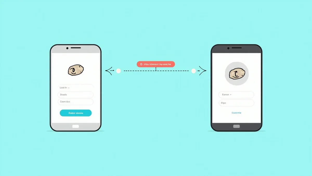 Refer and earn chain diagram showing two phone screens connected by a referral link